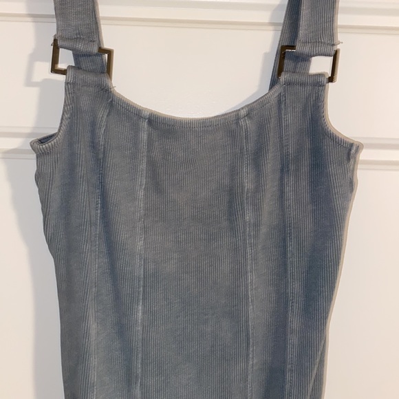 Grey topshop bodysuit with silver buckle accents size 4-6 - Picture 7 of 7